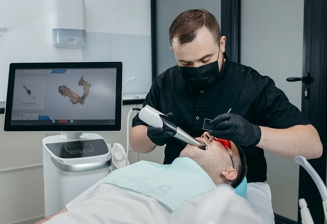 Intraoral 3D scanner in use