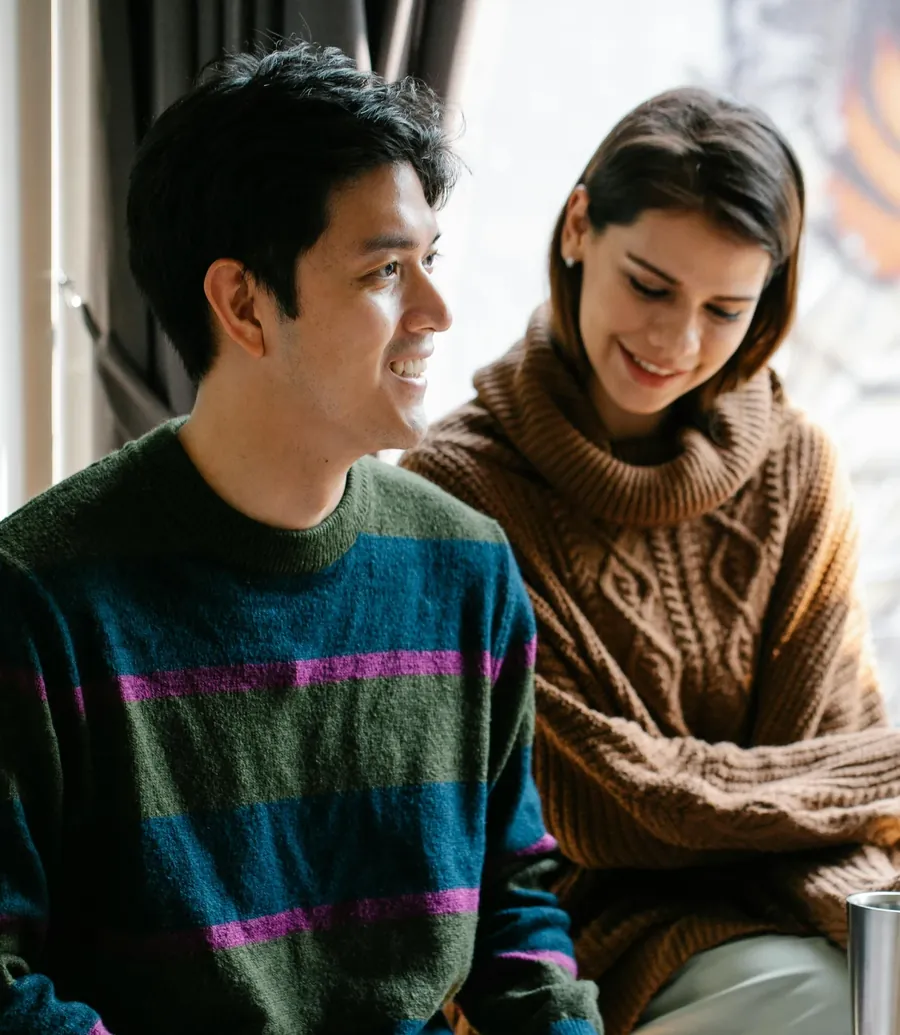 Couple talking together