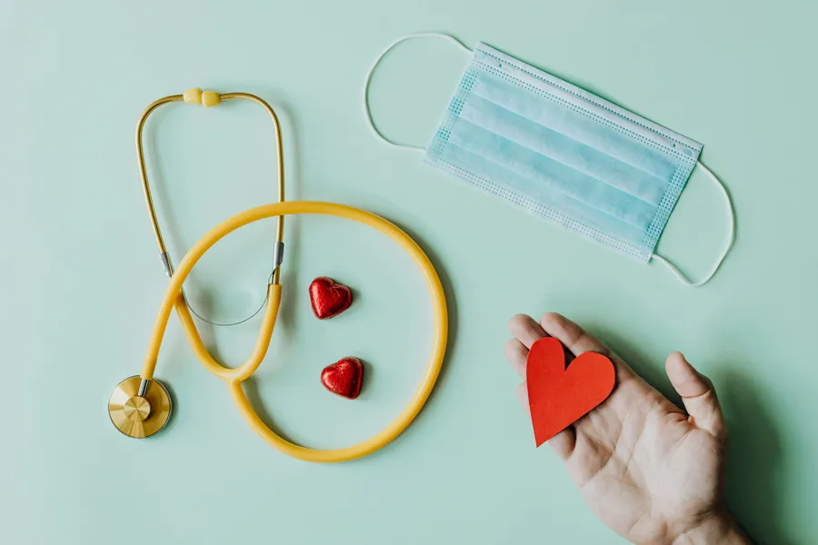 Stethoscope and heart shapes