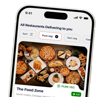App screen showing a spread of dishes