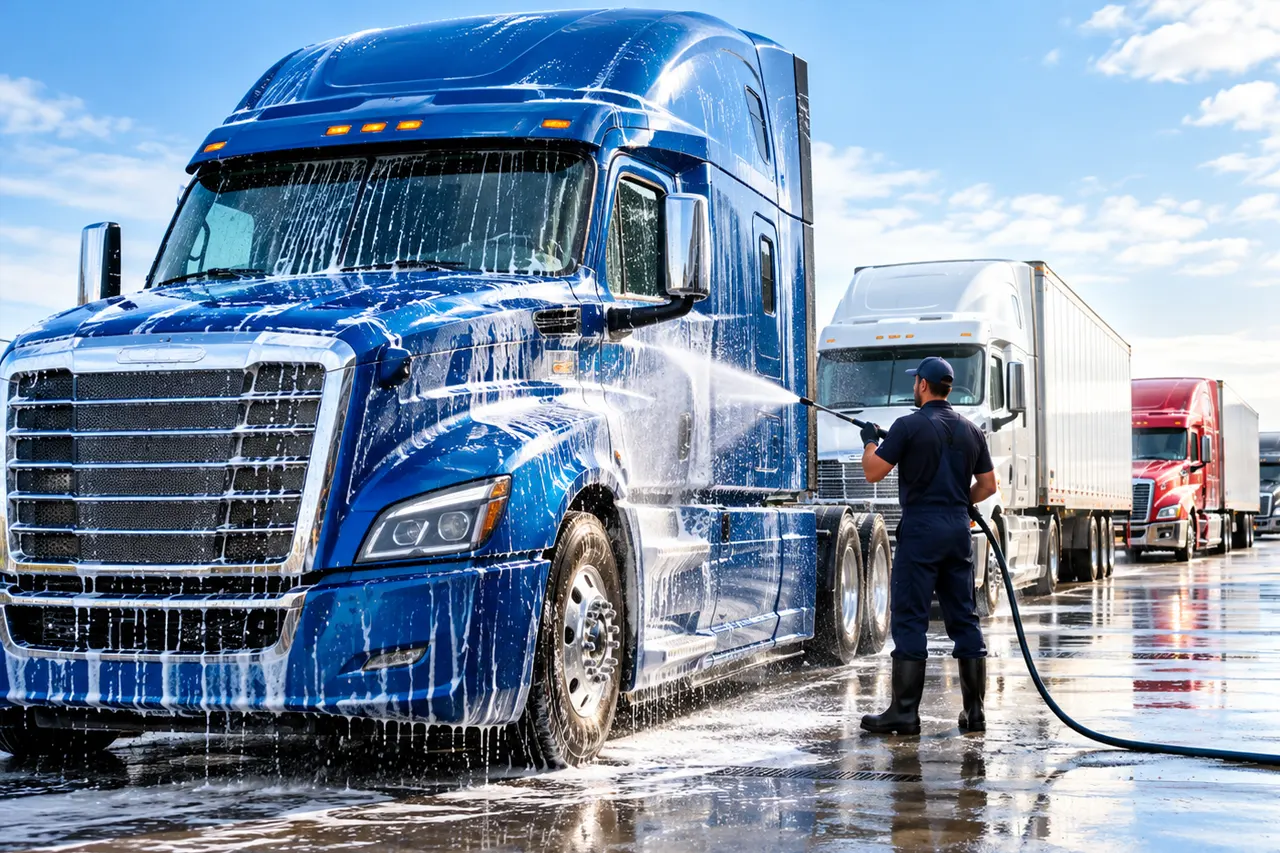 Professional commercial fleet washing